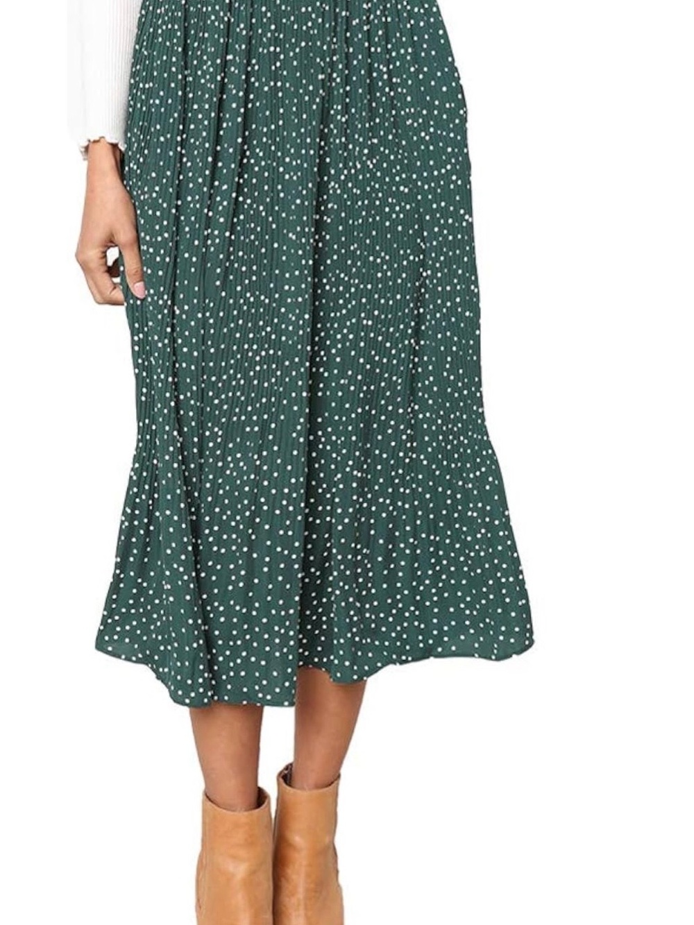 NWT Blue Polka Dot Pleated Midi Skirt - Size M - Picture 5 of 5